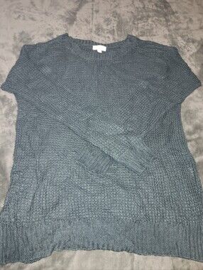 Riah Hunter Green Waffle Knit Sweater